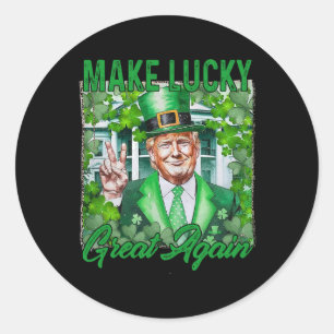 Trump maakt weer gelukkige St Patrick's Day Ronde Sticker