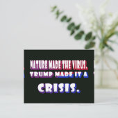 Trump maakte Coronavirus een Crisis White Text Briefkaart (Staand voorkant)