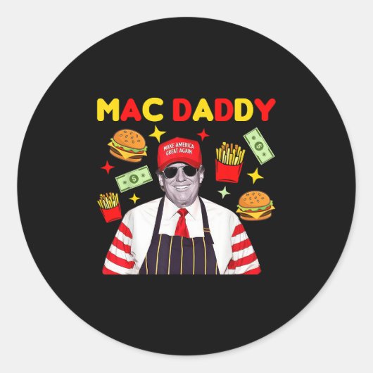 Trump Mac Daddy Ronde Sticker (Voorkant)