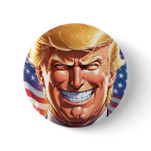 Trump MAGA 2024 America First Button