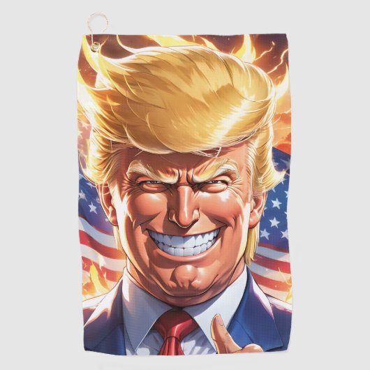 Trump MAGA 2024 America First Golfhanddoek (Voorkant)