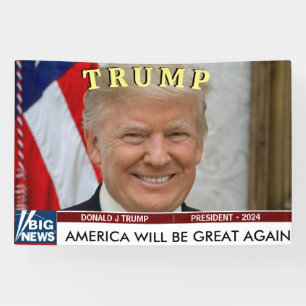 TRUMP MAGA 2024 PRESIDENT VERKIEZING SPANDOEK