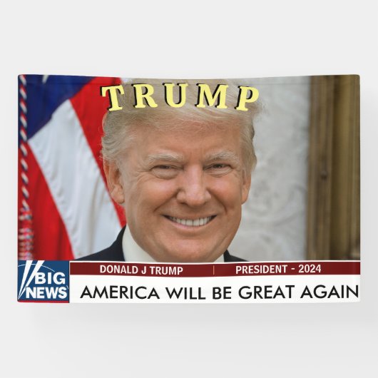 TRUMP MAGA 2024 PRESIDENT VERKIEZING SPANDOEK (Horizontaal)
