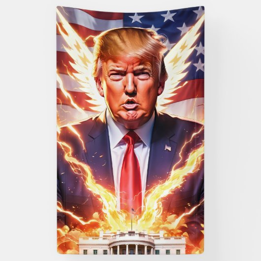 Trump MAGA 2024: red Amerika Spandoek (Verticaal)