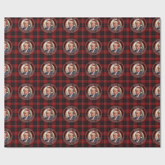 Trump MAGA Christmas Cunningham Tartan Buffalo Cadeaupapier (Vlak)