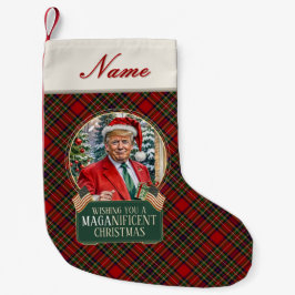 Trump MAGA Christmas Royal Stewart Tartan Plaid Kleine Kerstsok