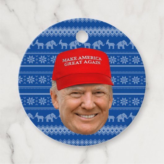 TRUMP MAGA Kerstmis Bedankjes Labels (Voorkant)