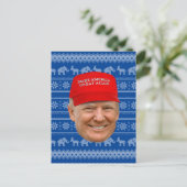 TRUMP MAGA Kerstmis Briefkaart (Staand voorkant)