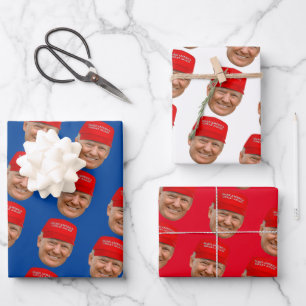 TRUMP MAGA Kerstmis Inpakpapier Vel