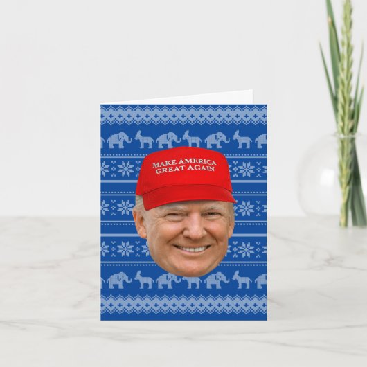TRUMP MAGA Kerstmis Kaart (Voorkant)