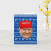 TRUMP MAGA Kerstmis Kaart (Gele Bloem)