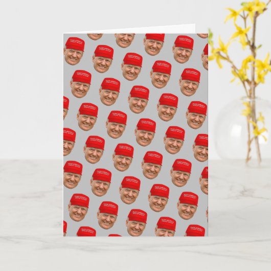 TRUMP MAGA Kerstmis Kaart (Gele Bloem)