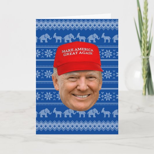 TRUMP MAGA Kerstmis Kaart (Voorkant)