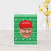TRUMP MAGA Kerstmis Kaart (Gele Bloem)