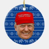 TRUMP MAGA Kerstmis Keramisch Ornament (Achterkant)