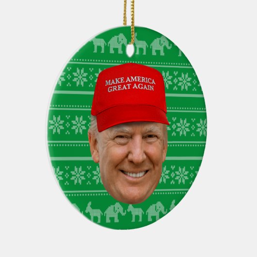 TRUMP MAGA Kerstmis Keramisch Ornament (Rechts)