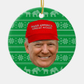 TRUMP MAGA Kerstmis Keramisch Ornament (Voorkant)