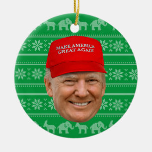 TRUMP MAGA Kerstmis Keramisch Ornament