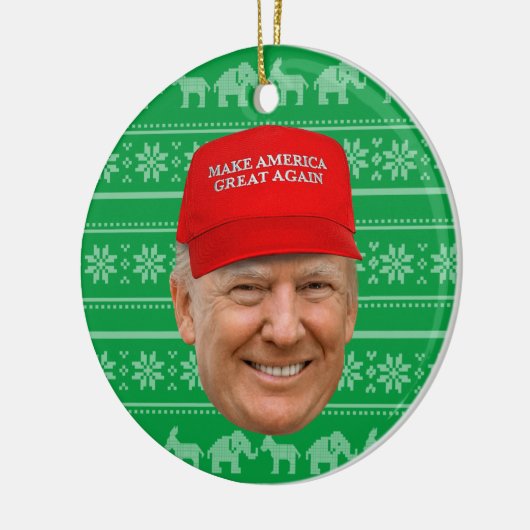 TRUMP MAGA Kerstmis Keramisch Ornament (Links)