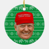 TRUMP MAGA Kerstmis Keramisch Ornament (Achterkant)