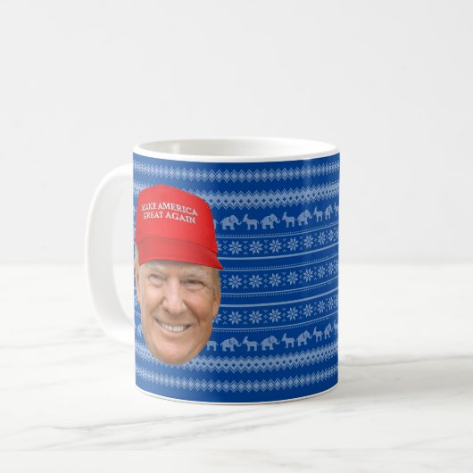 TRUMP MAGA Kerstmis Koffiemok (Voorkant links)