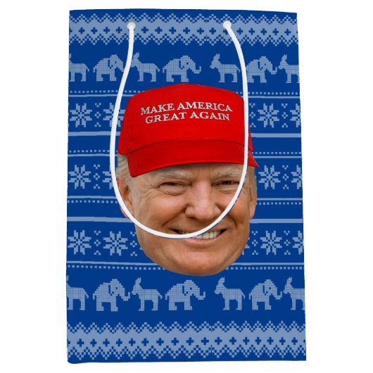 TRUMP MAGA Kerstmis Medium Cadeauzakje (Voorkant)