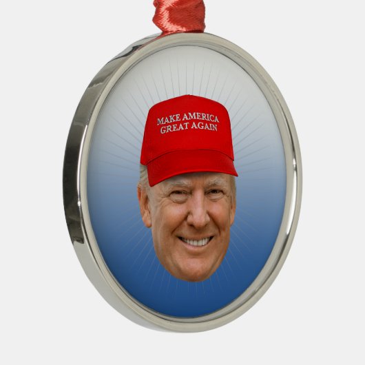 TRUMP MAGA Kerstmis Metalen Ornament (Rechts)
