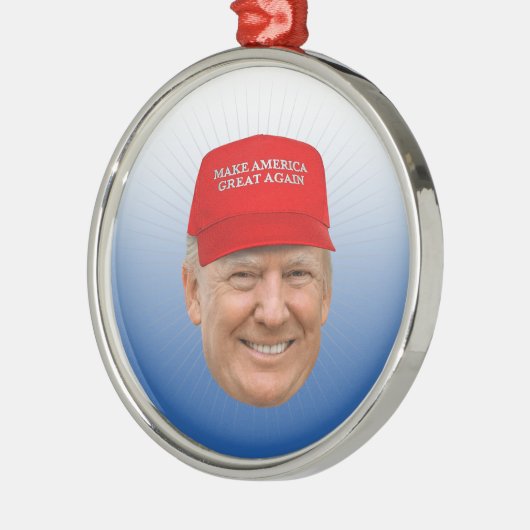 TRUMP MAGA Kerstmis Metalen Ornament (Links)