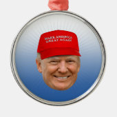 TRUMP MAGA Kerstmis Metalen Ornament (Voorkant)