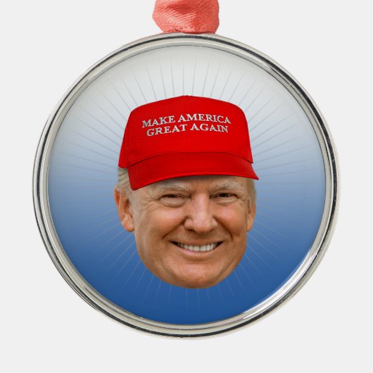 TRUMP MAGA Kerstmis Metalen Ornament (Voorkant)