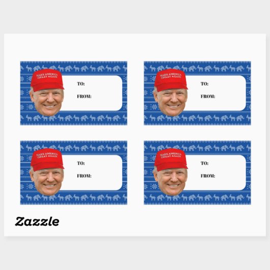 TRUMP MAGA Kerstmis Rechthoekige Sticker (Vel)