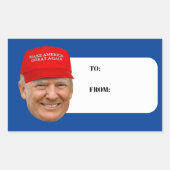 TRUMP MAGA Kerstmis Rechthoekige Sticker (Voorkant)