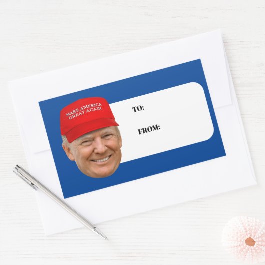 TRUMP MAGA Kerstmis Rechthoekige Sticker (Envelop)