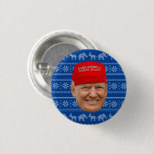 TRUMP MAGA Kerstmis Ronde Button 3,2 Cm (Voorkant /achterkant)
