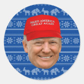 TRUMP MAGA Kerstmis Ronde Sticker (Voorkant)
