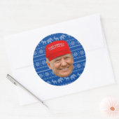 TRUMP MAGA Kerstmis Ronde Sticker (Envelop)