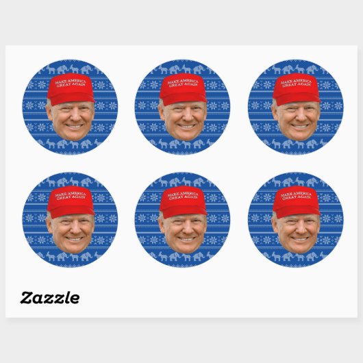 TRUMP MAGA Kerstmis Ronde Sticker (Vel)