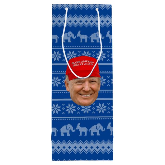 TRUMP MAGA Kerstmis Wijn Cadeautas (Achterkant)