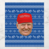 TRUMP MAGA Kerstmis Wijn Etiket (Enkel label)
