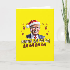 Trump MAGA La La La Christmas Card Patriotic Kaart