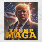 Trump MAGA Wijn Etiket (Enkel label)
