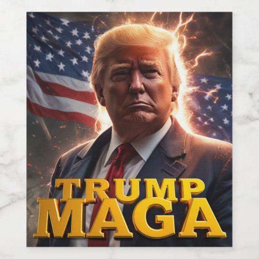 Trump MAGA Wijn Etiket (Enkel label)