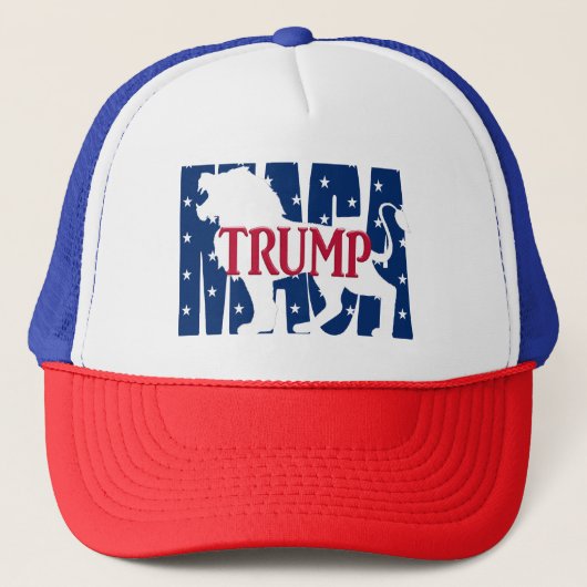 Trump MAGA Witte Leeuw Trucker Pet (Voorkant)
