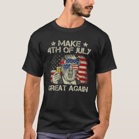 Trump Make 4 Juli opnieuw geweldig Merica Beer Dri T-shirt (Voorkant)
