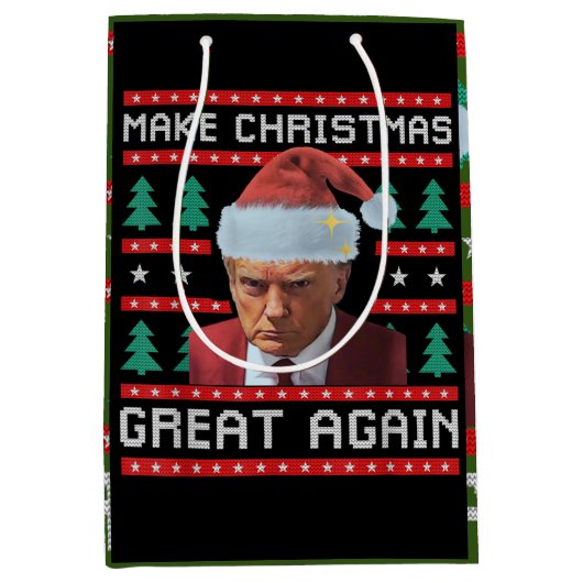 Trump Make Christmas Great Again Mok Shot Medium Cadeauzakje (Voorkant)