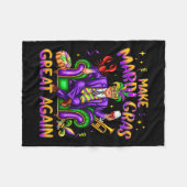Trump Mardi Gras Kostuum Gras Gras Gras Fleece Deken (Voorkant (Horizontaal))