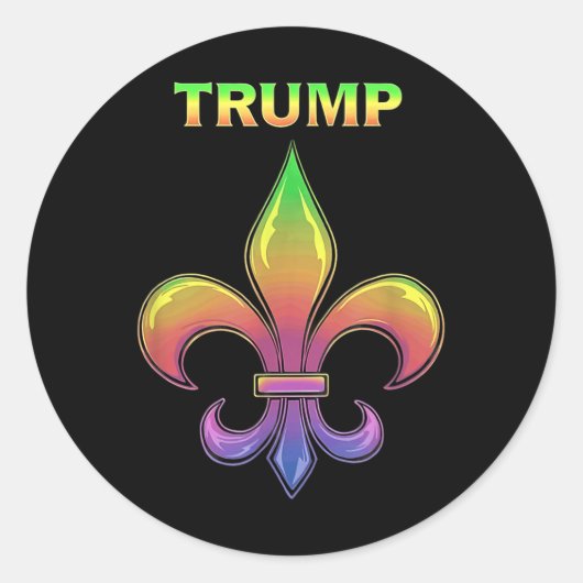 Trump Mardis Gras _1 Ronde Sticker (Voorkant)