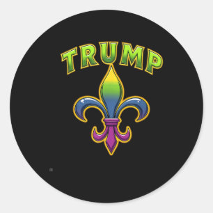 Trump Mardis Gras Ronde Sticker