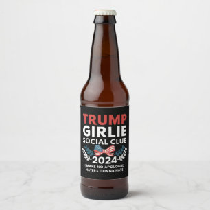 Trump Meisje Coquette Sociale Club Boog Verkiezing Bier Etiket