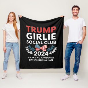 Trump Meisje Coquette Sociale Club Boog Verkiezing Fleece Deken